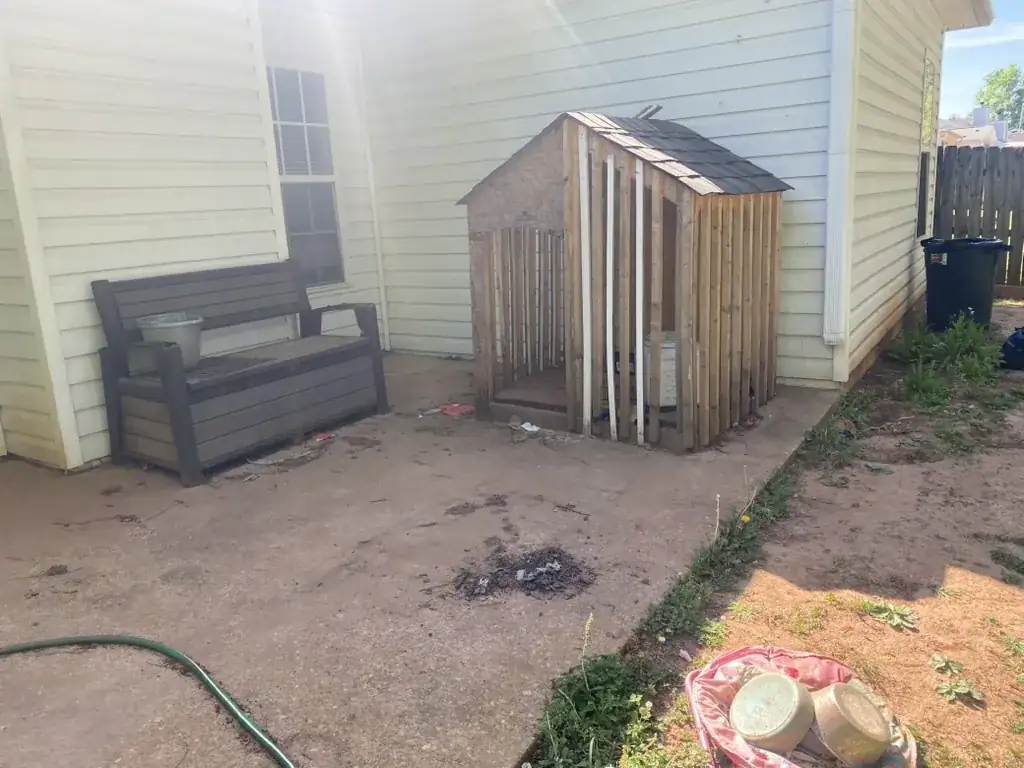 Rental Property Yard Cleanup before Toss It cleanout in Auburn, AL